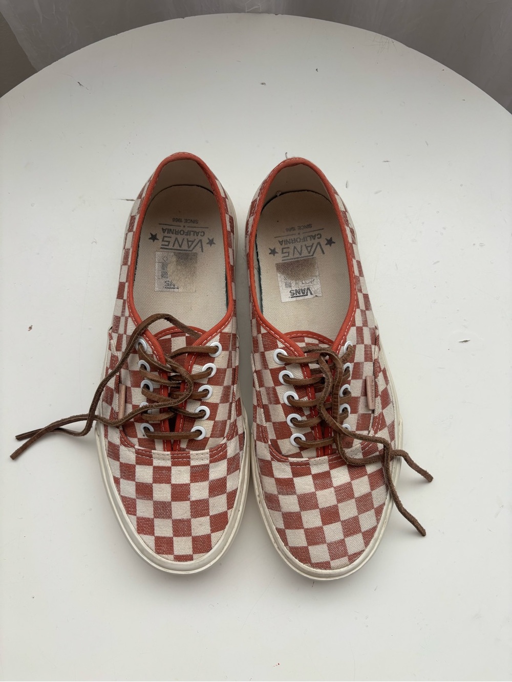 Vans Rust & White Checkerboard  Sneakers